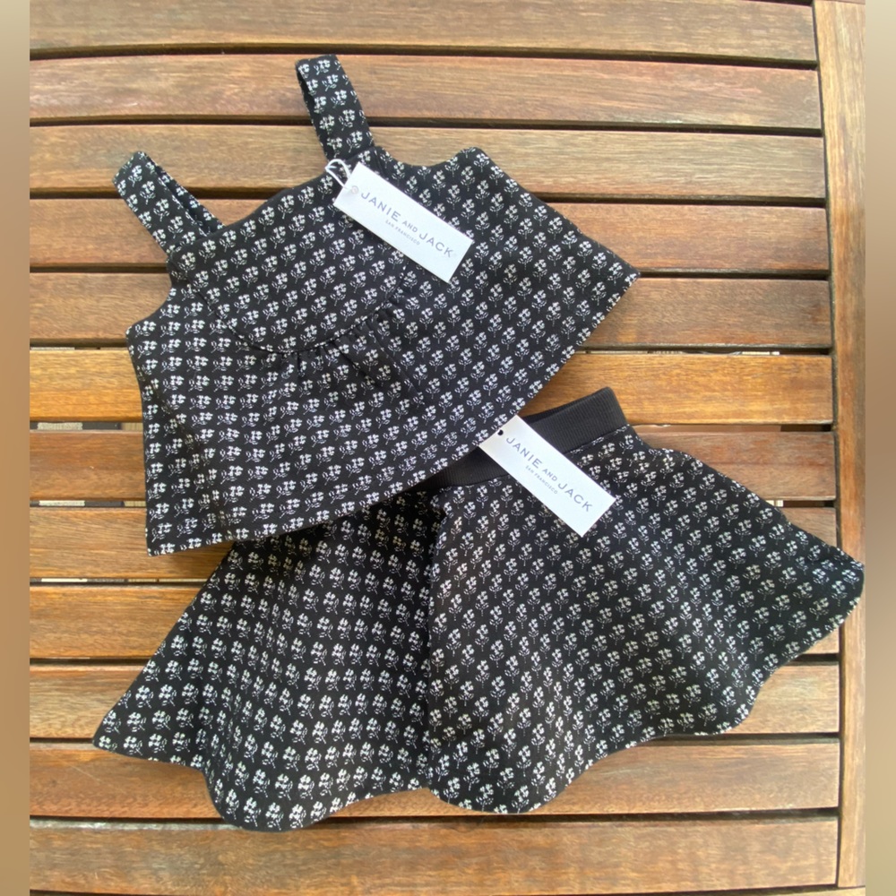 Janie and Jack girls12-18 mos tank and skirt set NWT